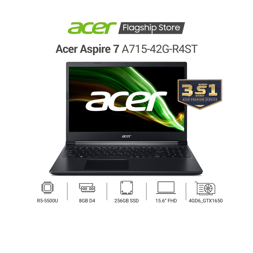 Laptop Acer Aspire 7 A715-42G-R4ST | R5-5500U | 8GB | 256GB SSD | 4GD6_GTX1650 | 15.6 "FHD | IPS | Win 10SL