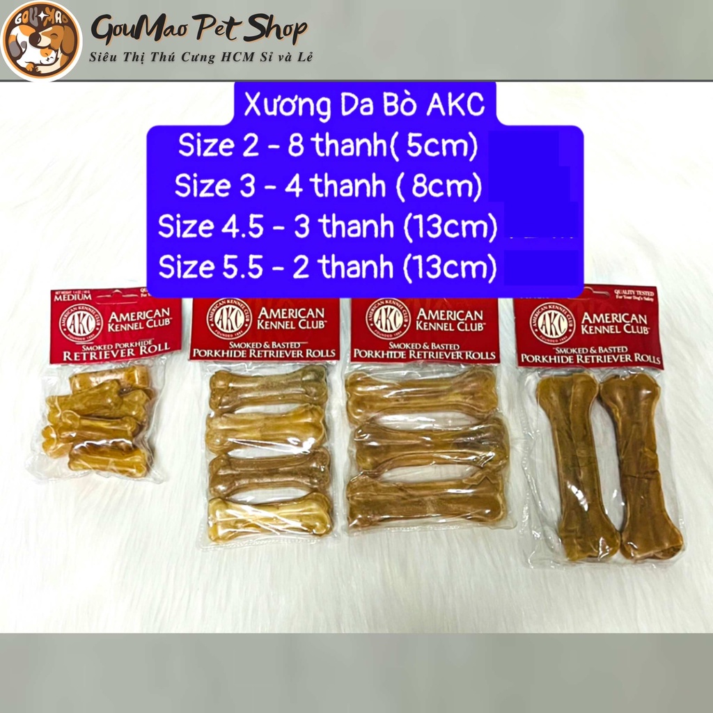 Đồ Ăn Vặt Xương Da Bò Xương Canxi Xương Gặm Sạch Răng Cho Chó - Goumao Pet