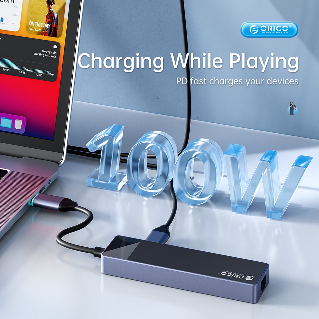 Orico Hub Chia Cổng USB Type C 10 Trong 1 Với Cổng 3.5mm Audio SD / TF / HDMI VGA PD 1 Cổng USB 3.0