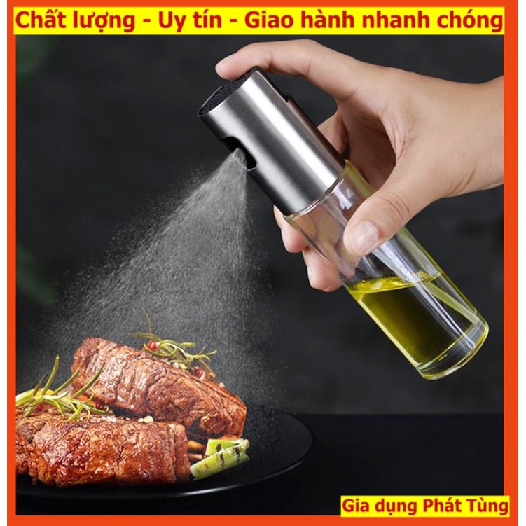Bình xịt dầu ăn phun sương tiện lợi cho nồi chiên không dầu, chai thủy tinh cao cấp 100ml - BXD001