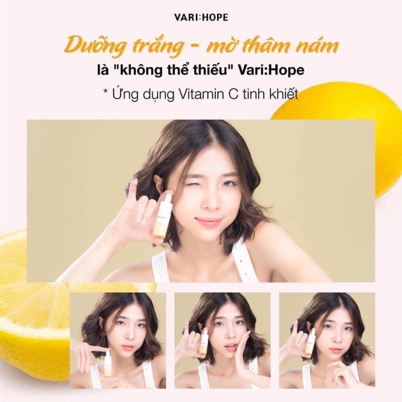 [Mã 44FMCGSALE1 giảm 10% đơn 250K] Serum Dưỡng Trắng 8 Ngày Vari Hope 8 days Pure Vitamin C Ampoule Plus (15ml)