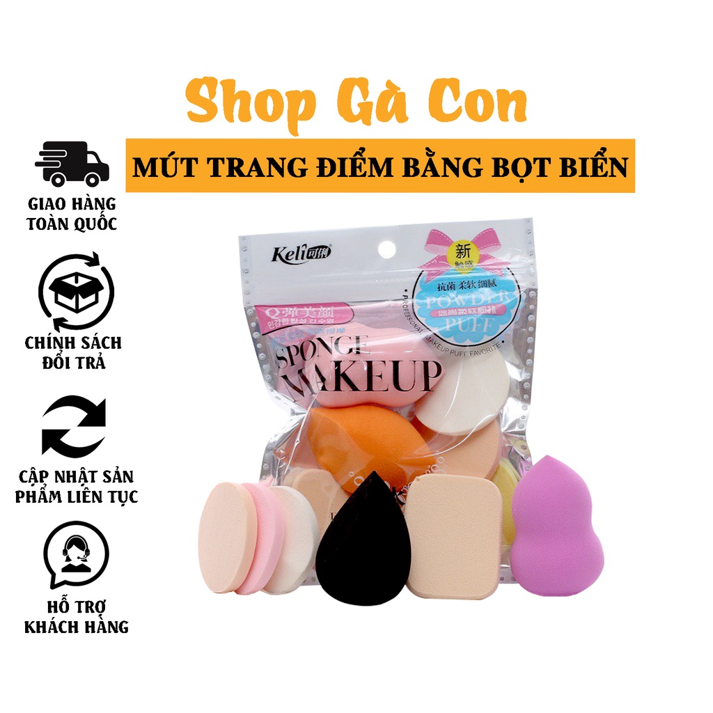 SET 6 Mút Trang Điểm KELI Bọt Biển Cao Cấp Đa Chức Năng