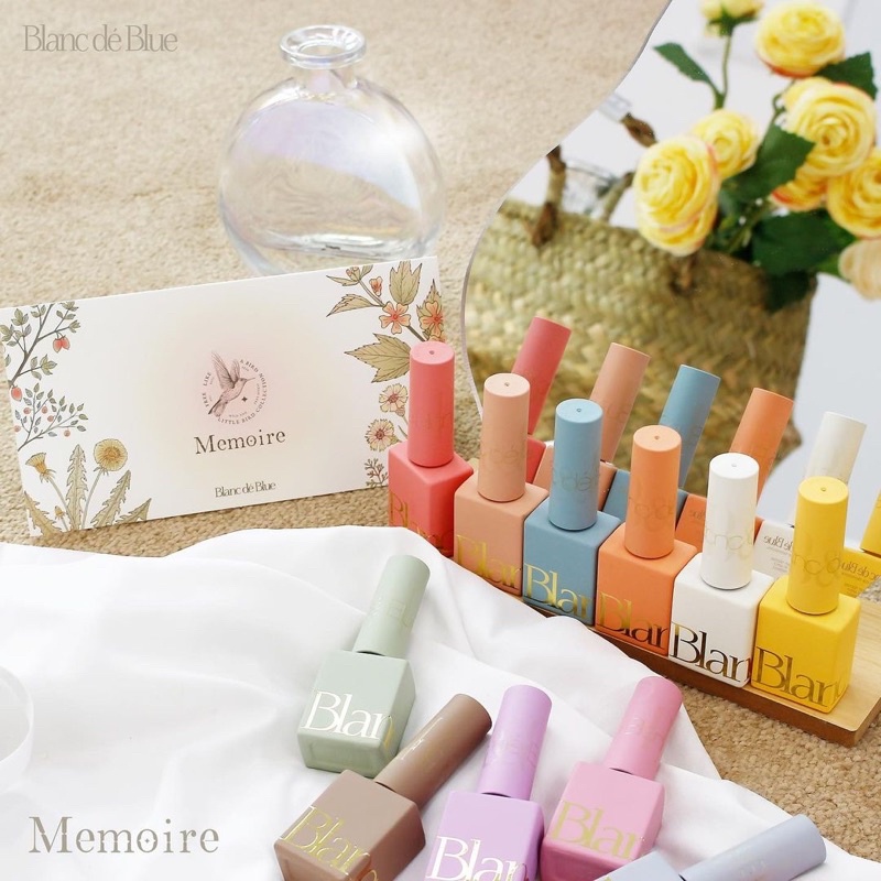 Sơn gel Blanc Dé Blue chính hãng Hàn Quốc set Memoire