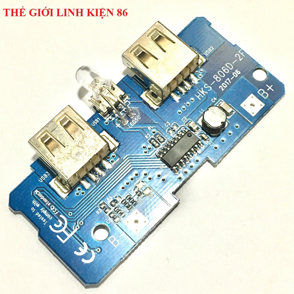 Mạch sạc PlN dự phòng 2A 2 cổng OUT