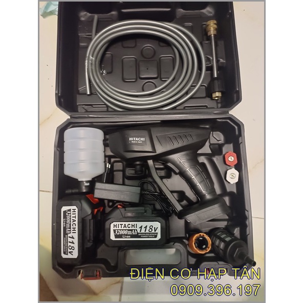 MÁY RỬA XE DÙNG PIN HITACHI 118V - MÁY RỬA XE GIA ĐÌNH - MÁY XỊT TƯỚI HOA RỬA SÂN TIỆN LỢI CẦM TAY – MẪU MỚI – MÁY RỬA M