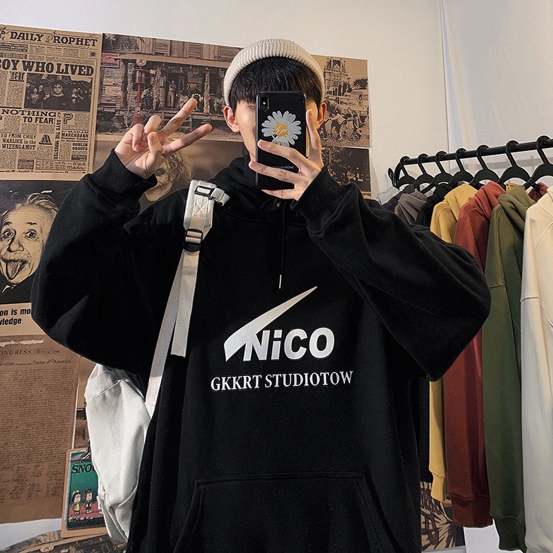 Áo khoác hoodie cặp đôi unisex nam nữ local brand hàn quốc NICO nỉ ngoại bông dày ulzzang cute zip chống nắng