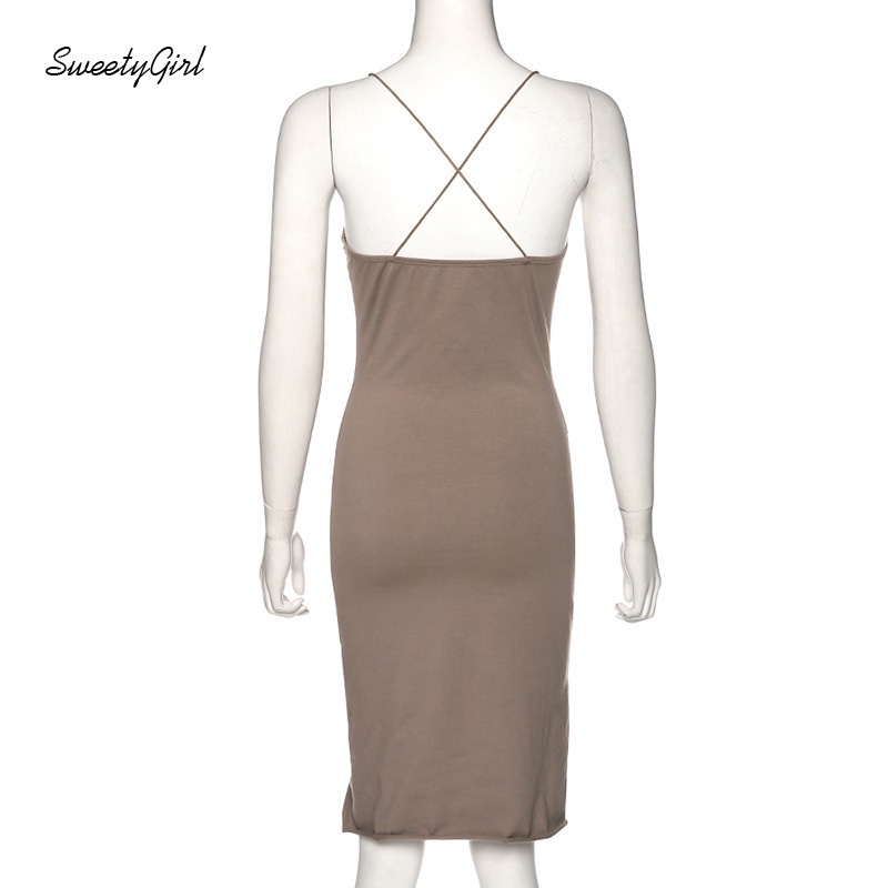 Đầm Mini Cổ Chữ V Eo Thấp Màu Trơn Thời Trang 2022 Quyến Rũ Cho Nữ