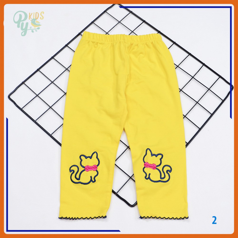 Quần legging dài/ quần bó dài cho bé gái từ 5-35 kg, cotton chính phẩm thêu lai bao đẹp