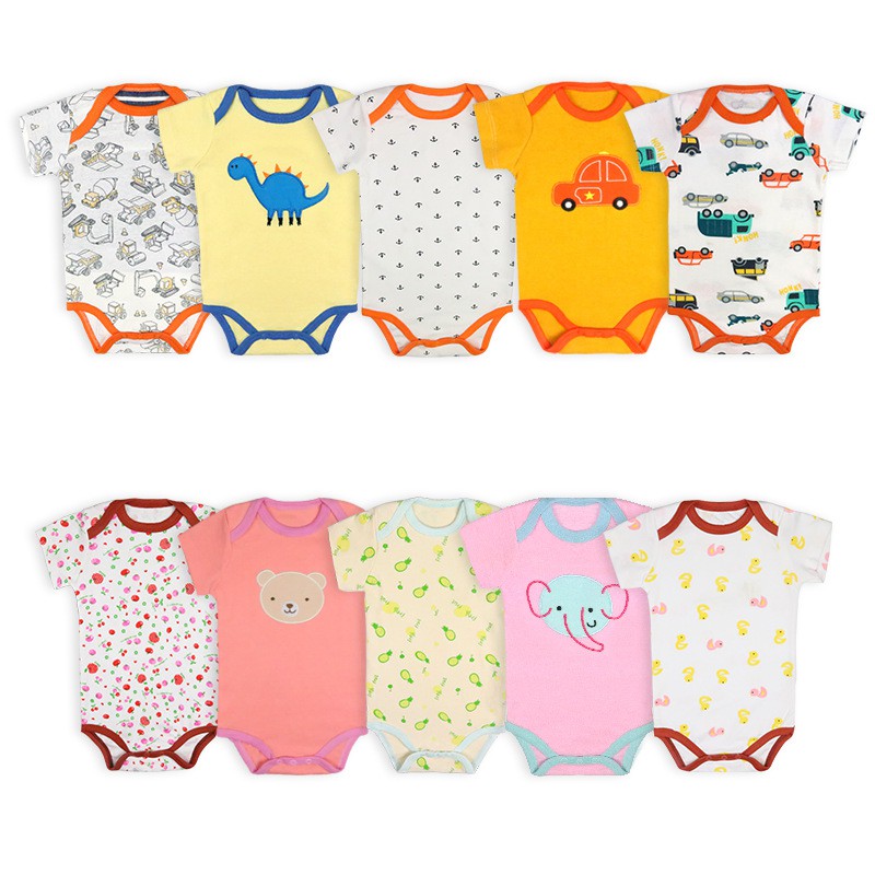 body chip cotton mềm hình xinh cho bé 6-12kg (Set 5 bộ)