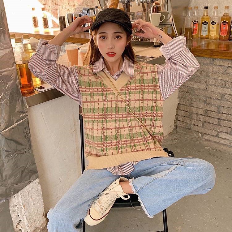 Gile Len Nữ GUMAX, Áo Len Gile Nữ Dáng Rộng Cổ Chữ V Hàng Quảng Châu Cực Đẹp | BigBuy360 - bigbuy360.vn