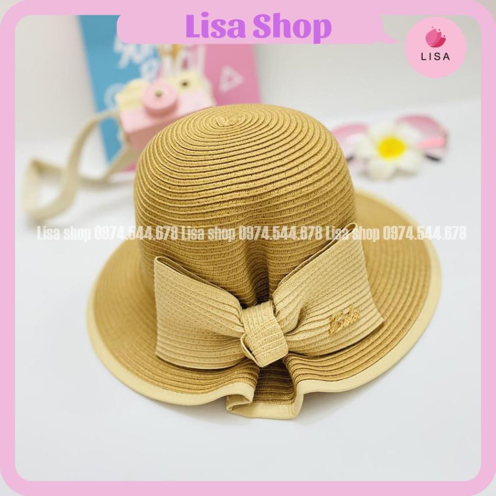 [HÀNG CAO CẤP-FREESHIP] Mũ đi biển, nón đi biển chất liệu vải thoáng mát, đính nơ sau phong cách Vintage cho nữ Lisa,M27
