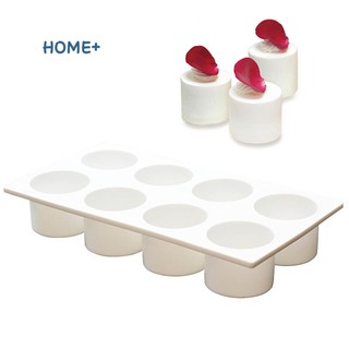 Khuôn silicon 8 ô làm bánh hình trụ tròn tiện dụng