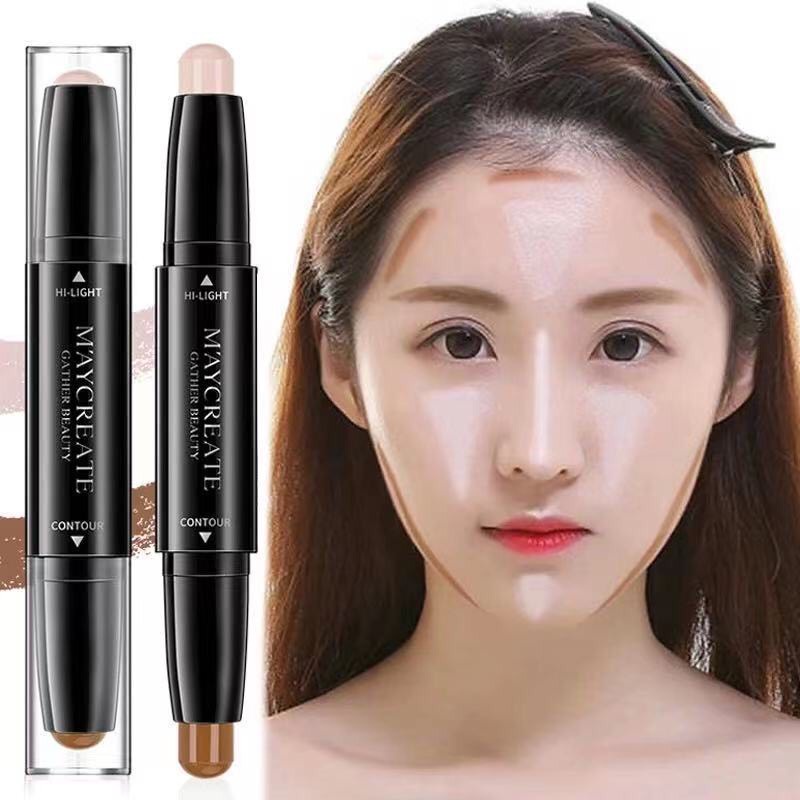 Bút tạo khối 2 đầu đa năng BIOAQUA che khuyết điểm mắt da mụn khô dầu makeup màu nâu trắng nude