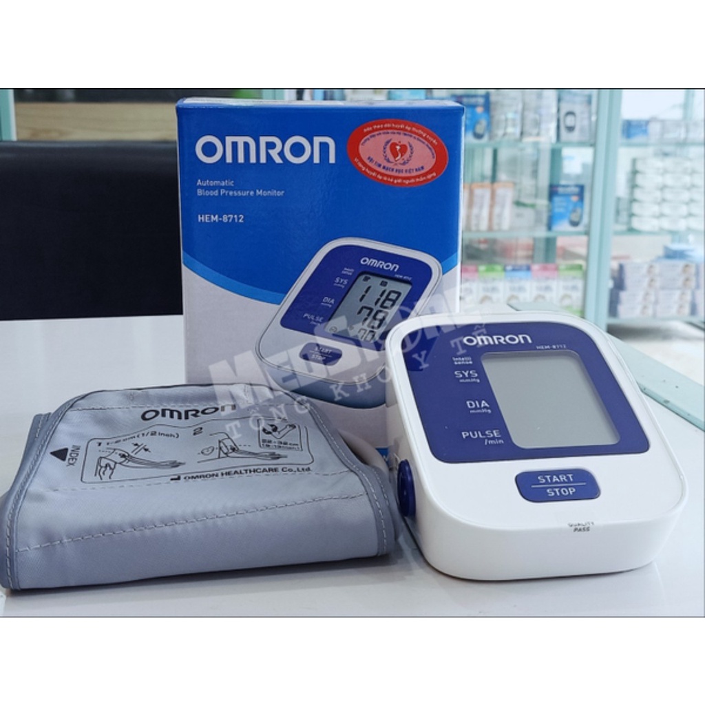 Máy Đo Huyết Áp Điện Tử Omron - Hem 8712 Bắp Tay + Tặng Kèm 2 Đôi Pin