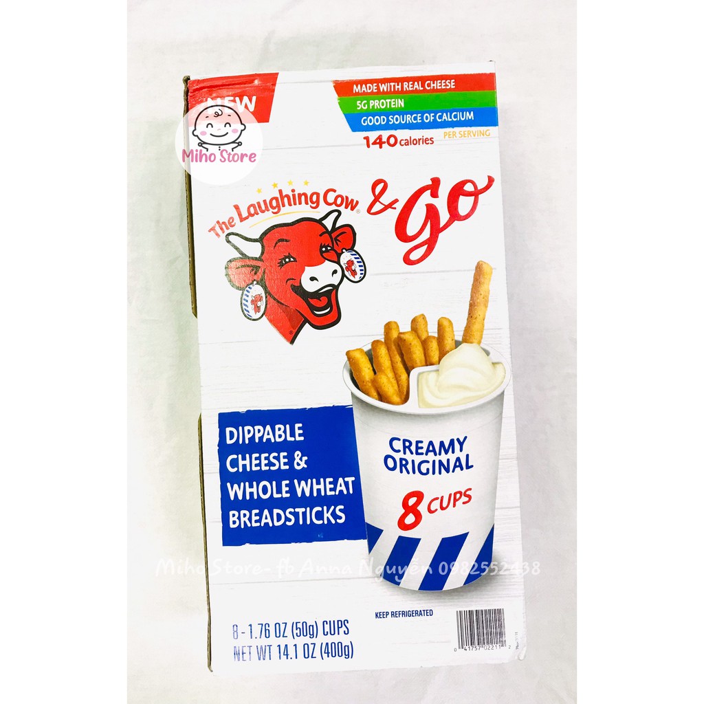 Bánh Mì Que Chấm Phô Mai Con Bò Cười Mỹ 50gr/ly_Date Mới (hàng Air)
