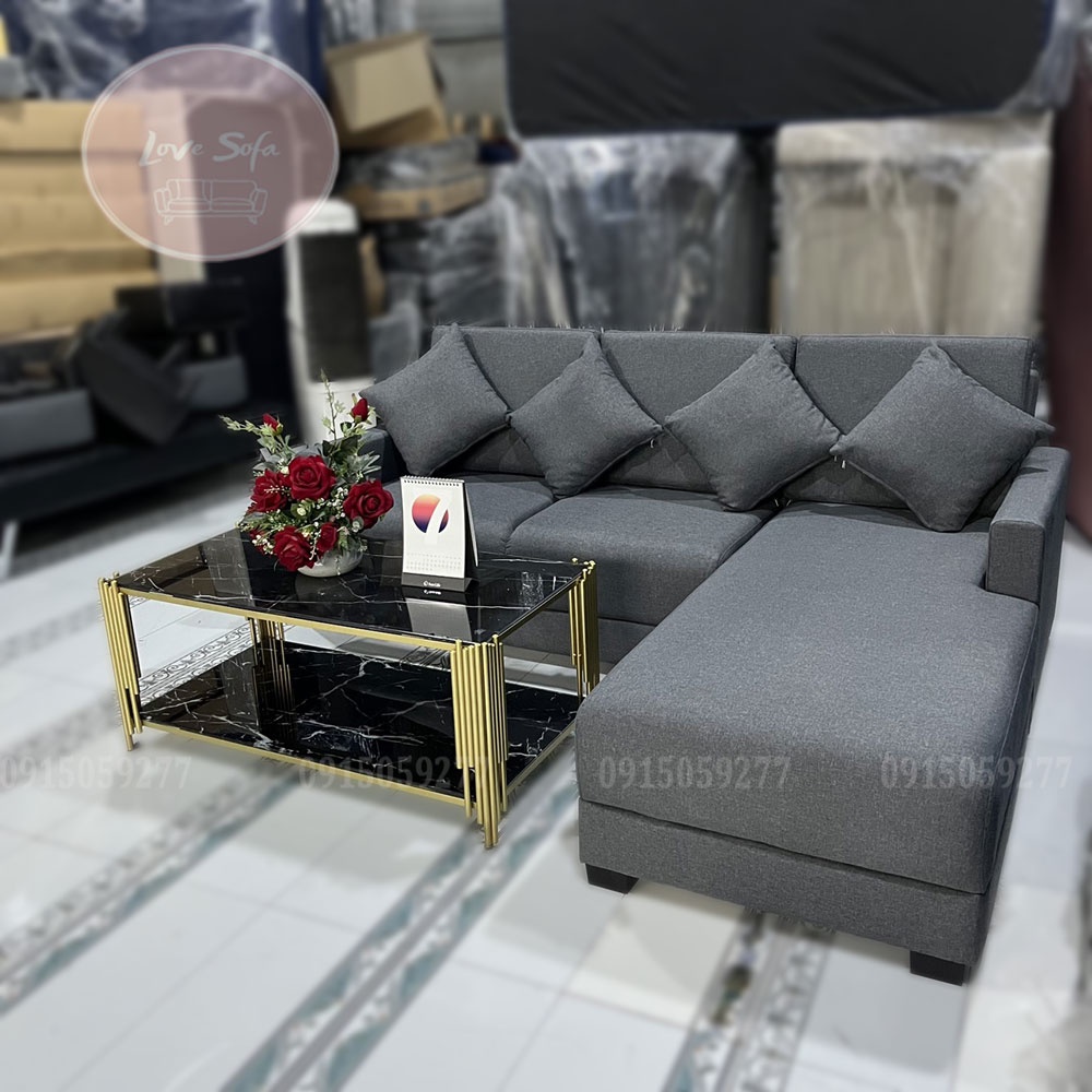 Băng ghế Sofa góc L mã BGL2M chất liệu vải bố, kích thước 2mx1m6 giá rẻ tại kho