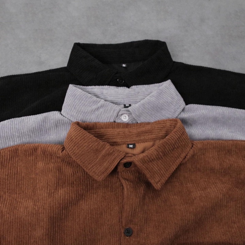 Áo sơ mi nhung tăm Drew chất đẹp KPis Clothes giảm giá 50% dáng rộng nam nữ