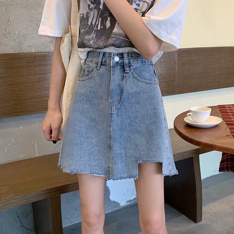 chân váy jean Chữ A Lưng Cao Thời Trang Mùa Hè Hàn Quốc Cho Nữ | WebRaoVat - webraovat.net.vn