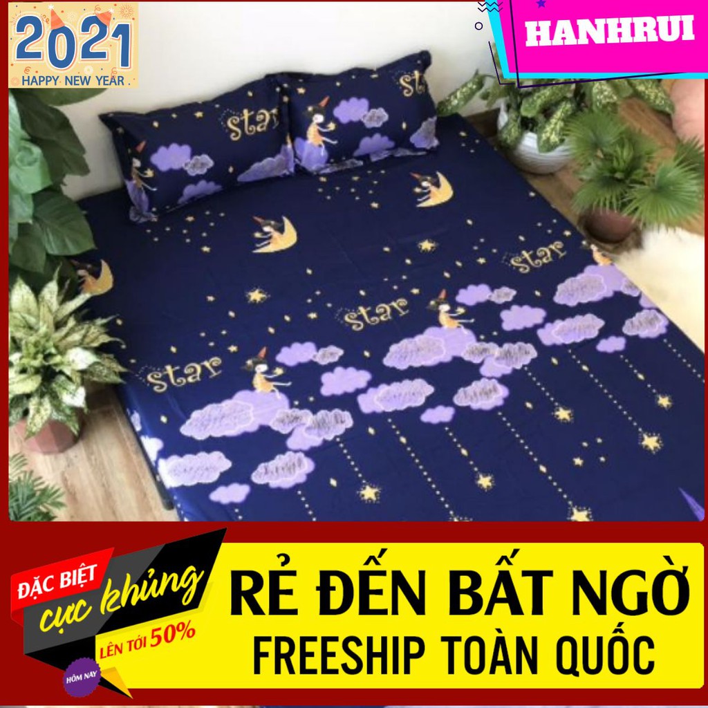 (RẺ SẬP SÀN) SET GA GỐI 3 MÓN MẪU SAO RƠI 1M6