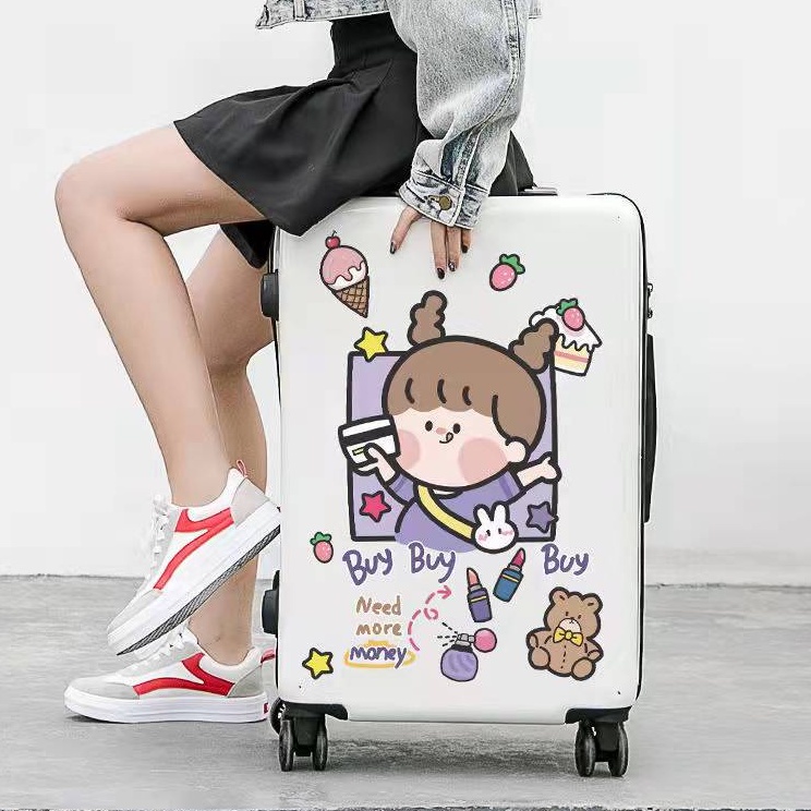 Vali Du Lịch Tay kéo In Hình Hoạ Tiết Dễ Thương Nhiều Màu Đủ Sixe 20-24-26 inch Chất Liệu PC+ABS Cao Cấp