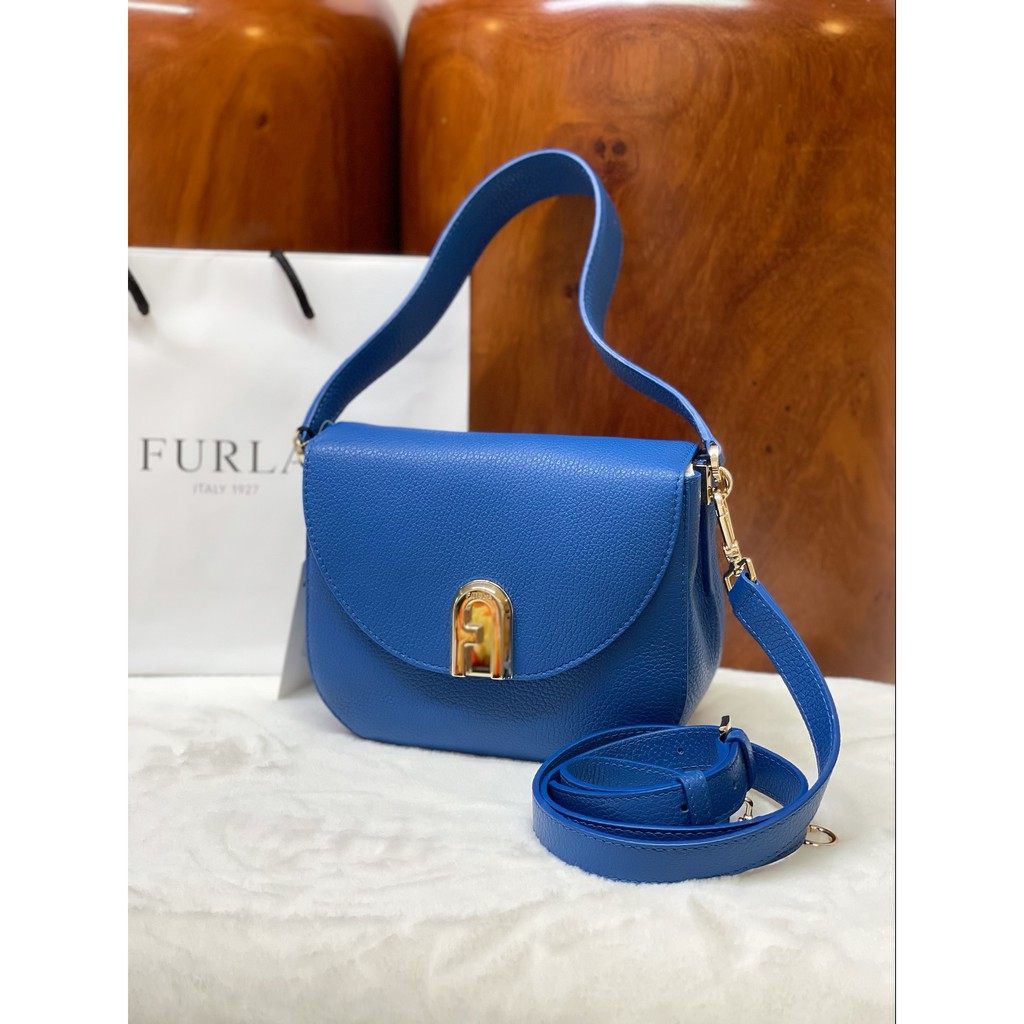 Túi xách nữ chính hãng Furla 1927 Size 20cm sleek xanh biển diện hè chuần luôn bài
