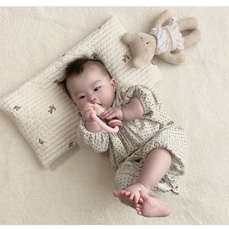 Gối bằng vải cotton nguyên chất thêu họa tiết độc đáo có thể giặt được phong cách Hàn Quốc cho trẻ sơ sinh