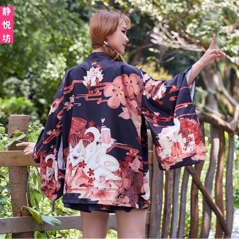 Áo khoác Kimono Haori cửu vĩ hồ