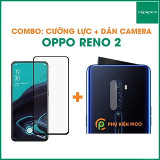 Kính cường lực Oppo Reno 2 full viền siêu mỏng - Dán camera Oppo Reno 2 Combo