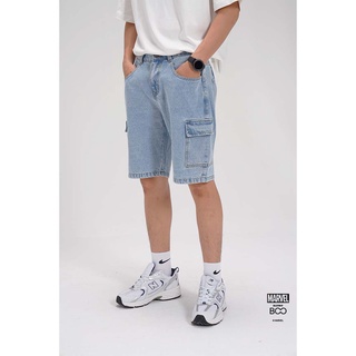 Quần short boo jeans nam dáng regular in logo marvel bzl