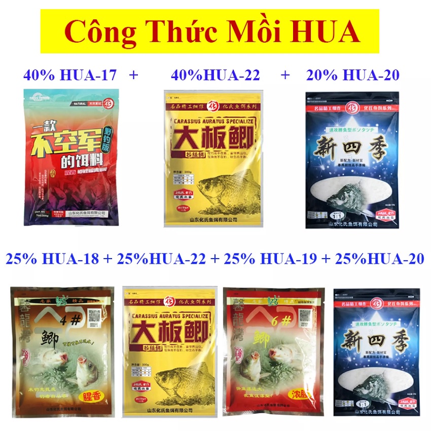 Mồi HUA Bông Tứ Quý Cao Cấp HUA-20 Tạo Sợi Thu Hút Cá, Tăng Tỉ Lệ Trúng Cá
