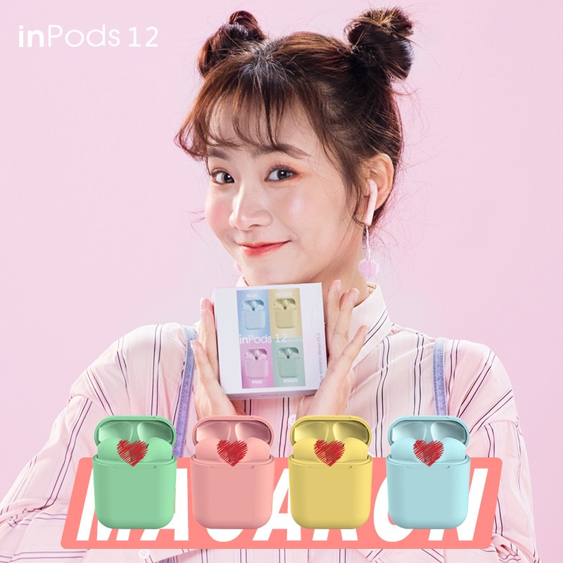 Tai nghe bluetooth Inpods I12 TWS 5.0 không dây cảm ứng chống nước âm thanh Hifi