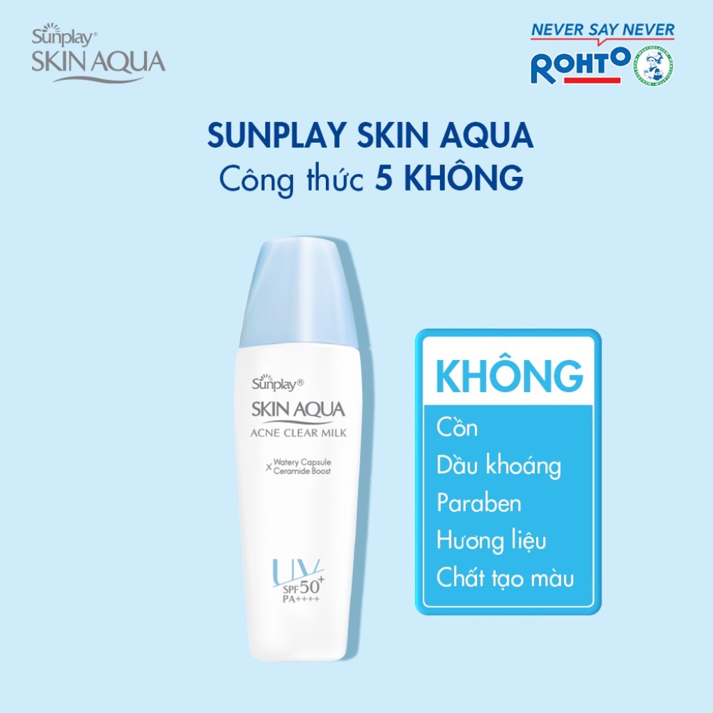 Sữa Chống Nắng Dưỡng Ẩm, Ngừa Mụn, Kiềm Dầu Sunplay Skin Aqua Acne Clear Milk Spf50+ Pa++++ 25g