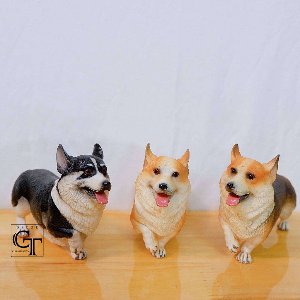 Mô hình các loài chó | Corgi - Bulldog Anh - Rottweiler - Shiba- Golden - Bully- Golden