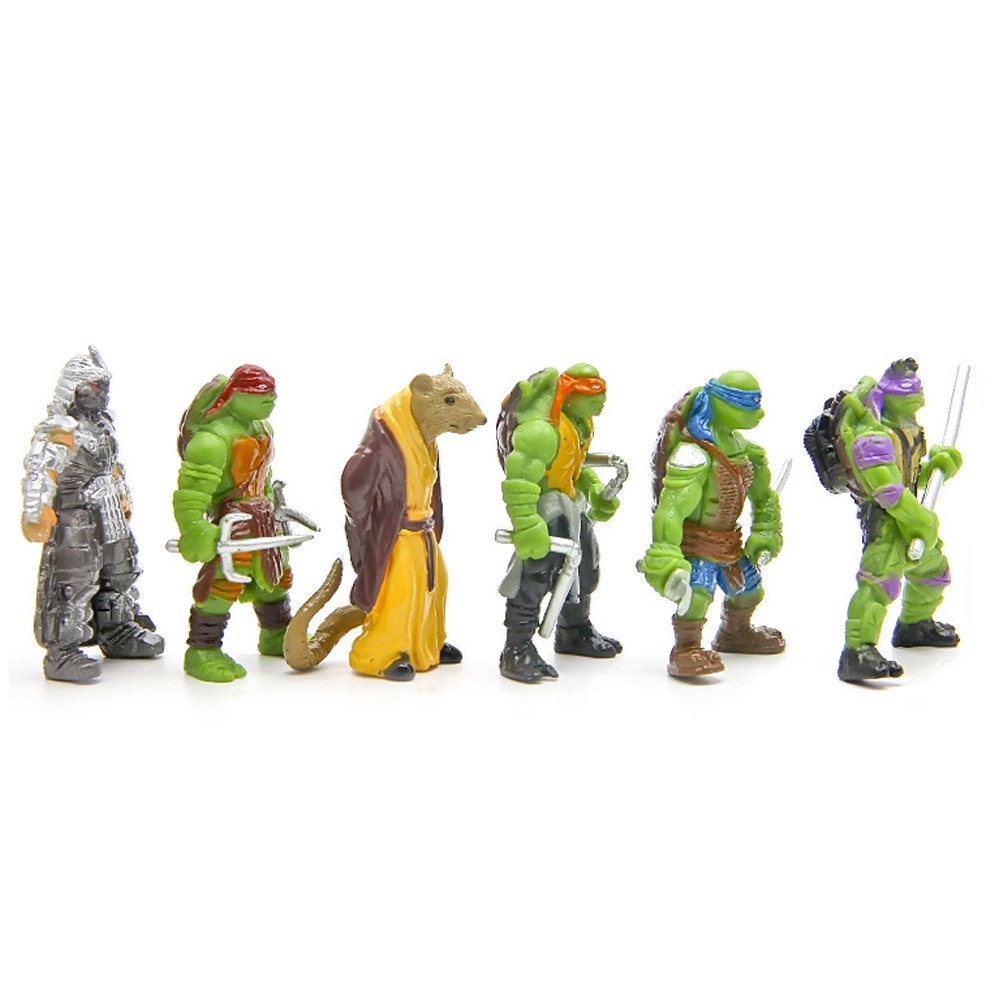 Set 6 Mô Hình Đồ Chơi Nhân Vật Hoạt Hình Ninja Rùa Đáng Yêu