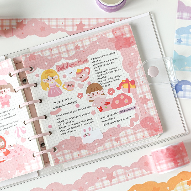 1 Cuộn Băng Keo Màu Pastel Hình Phong Cảnh