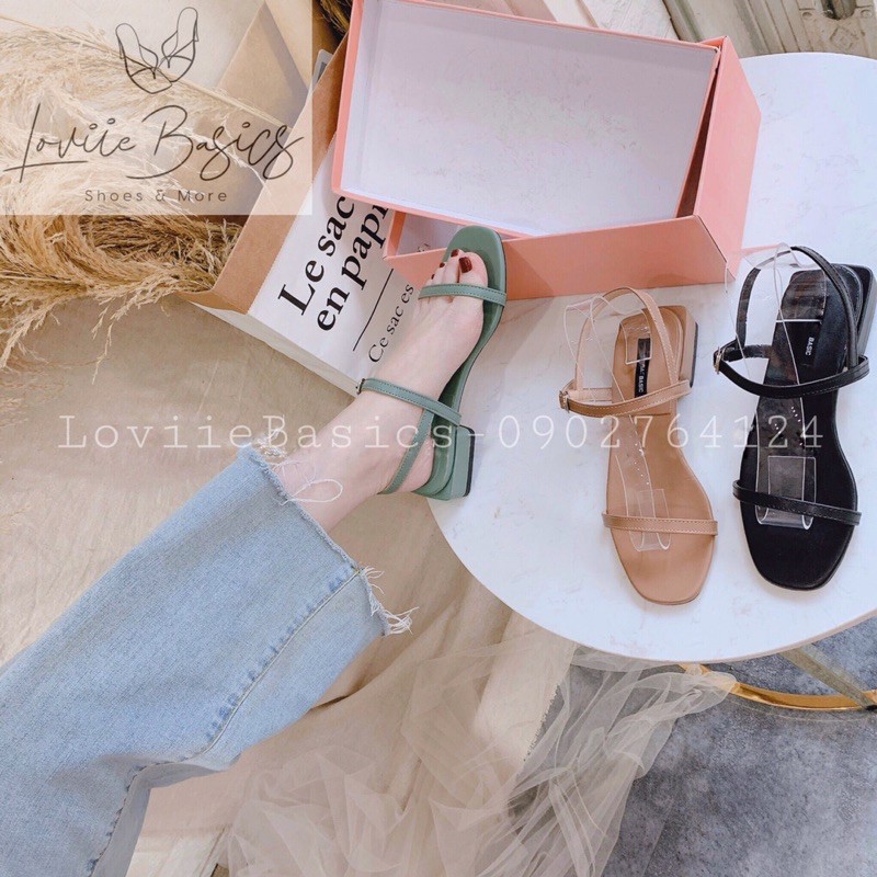 LOVIIE BASICS - GIÀY SANDAL NỮ ĐẾ BỆT THỜI TRANG QUAI MẢNH  ĐẾ NHIỄU 2 PHÂN - SANDA QUAI MẢNH ĐẾ NHIỄU  2 PHÂN - S200307