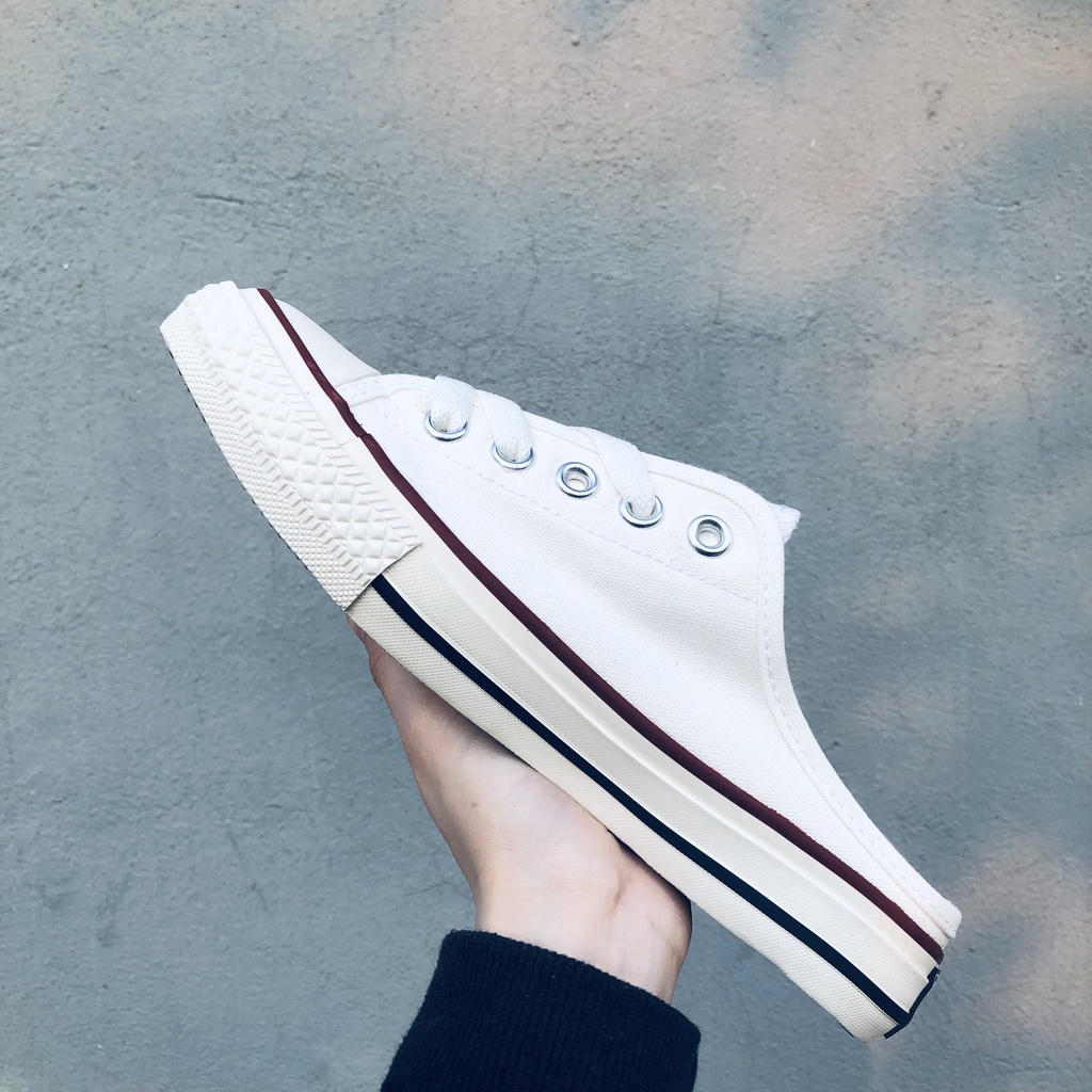 Giày sục đạp gót cv trơn giày lười ulzzang vải canvas chất lượng cao Hot Hit