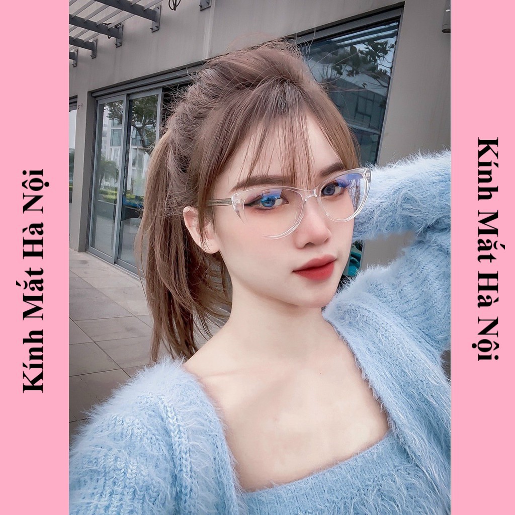Gọng kính cận mắt mèo nữ , chân cốt kim loại bền đẹp 8013