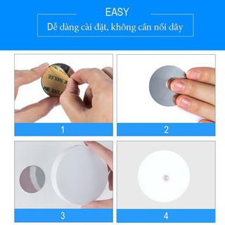 Đèn cảm biến chuyển động TABISO,  Đèn Led tròn cảm ứng dán tường thông minh không dây dán tủ quần áo, cầu thang...