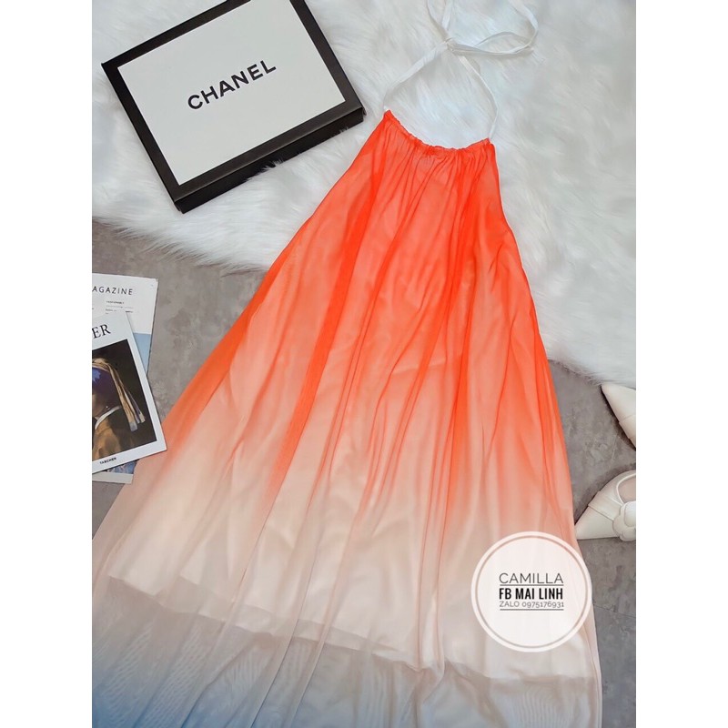 ⚡️MÃI⚡️Đầm maxi lưới cầu vồng OMBRE | BigBuy360 - bigbuy360.vn
