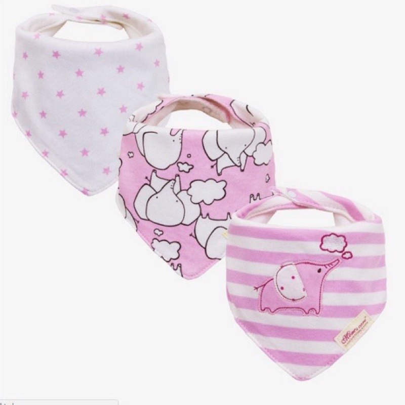 Set 3 Yếm Cotton Cao Cấp Mom Care Bé Trai/ Bé Gái