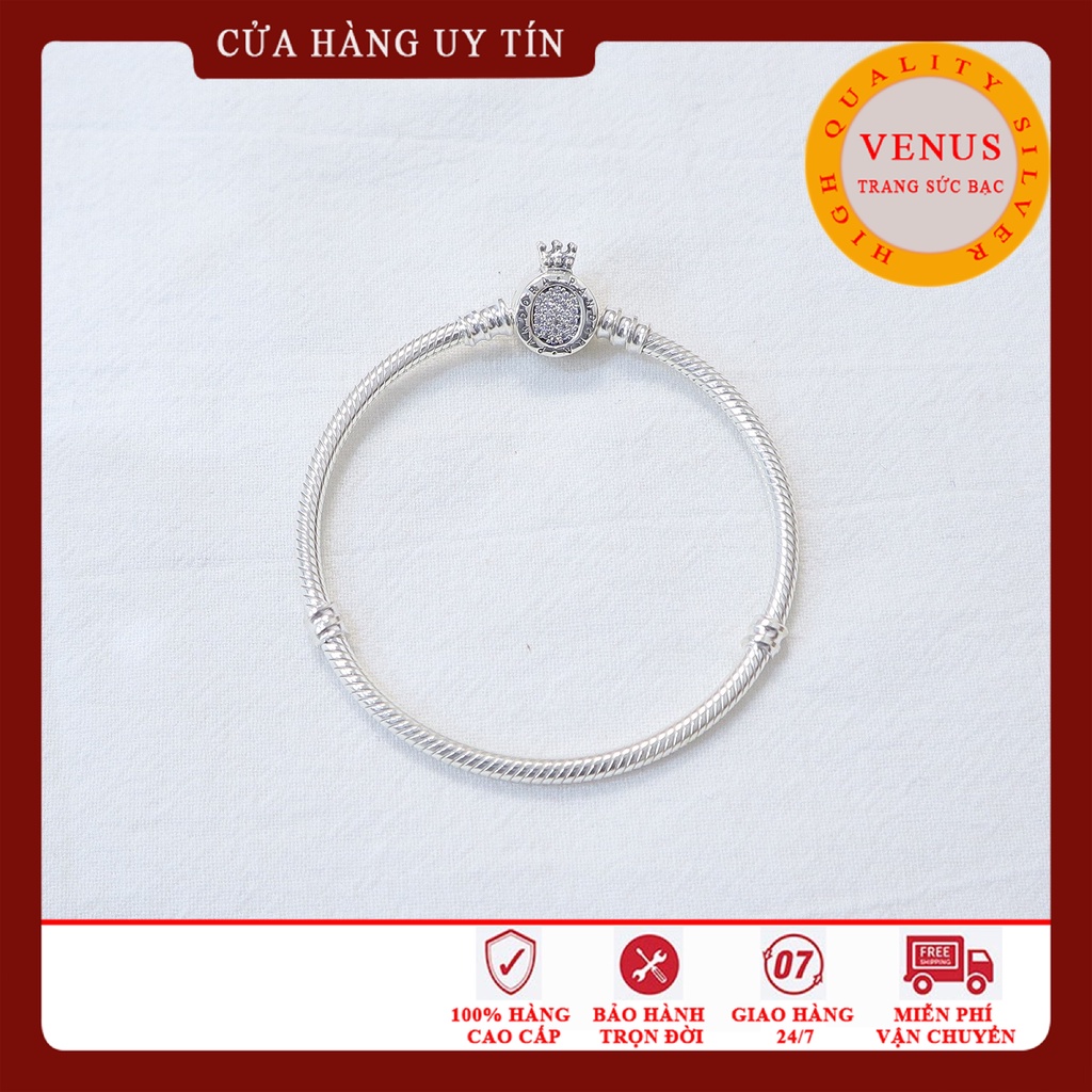 Vòng charm khoá vương miện- Hàng cao cấp S925 ALE- Mã sản phẩm VENUSLVM