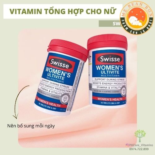 Vitamin Tổng Hợp Swisse Men’s/Women's Ultivite Multivitamin  60 viên của úc Dành Cho Nam, Nữ