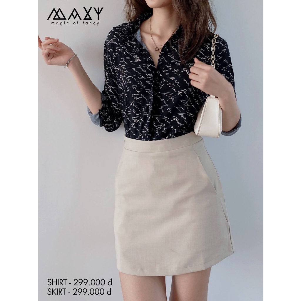 Áo sơ mi họa tiết chữ symbol shirt Maxy Workshop