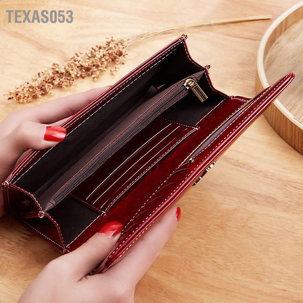 Texas053 Ví nữ dung lượng lớn Phong cách cổ điển da PU cho tiệc cưới đi du lịch