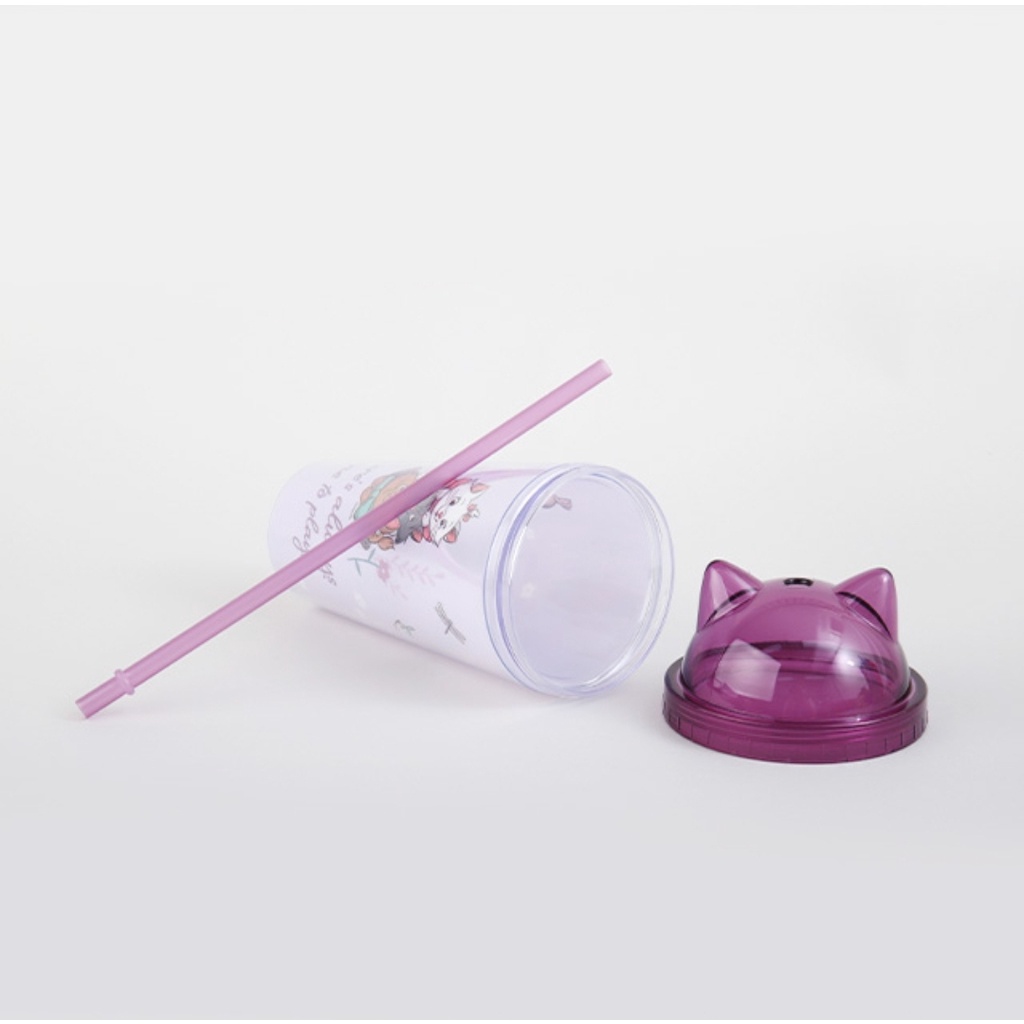 DAISO Bình Nước 3 Lớp Có Ống Hút Dung Tích 430ml