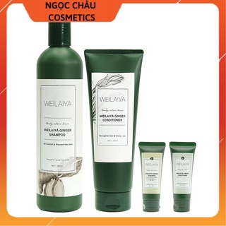 Combo 2 cặp dầu gội xả gừng kích mọc tóc Weilaiya Ginger Shampoo & Conditioner
