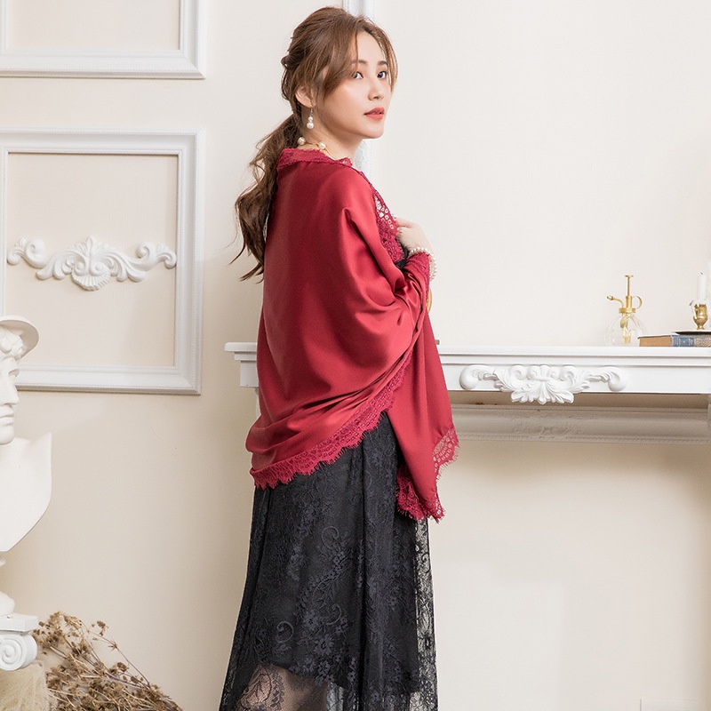 Khăn Choàng Lụa Phối Ren Chống Nắng Phong Cách Nhật Hàn Mới 2021 | BigBuy360 - bigbuy360.vn