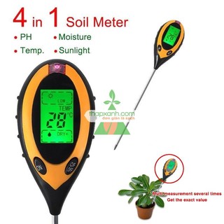 Máy đo độ PH, độ ẩm đất, đo ánh sáng, nhiệt độ 4 trong 1