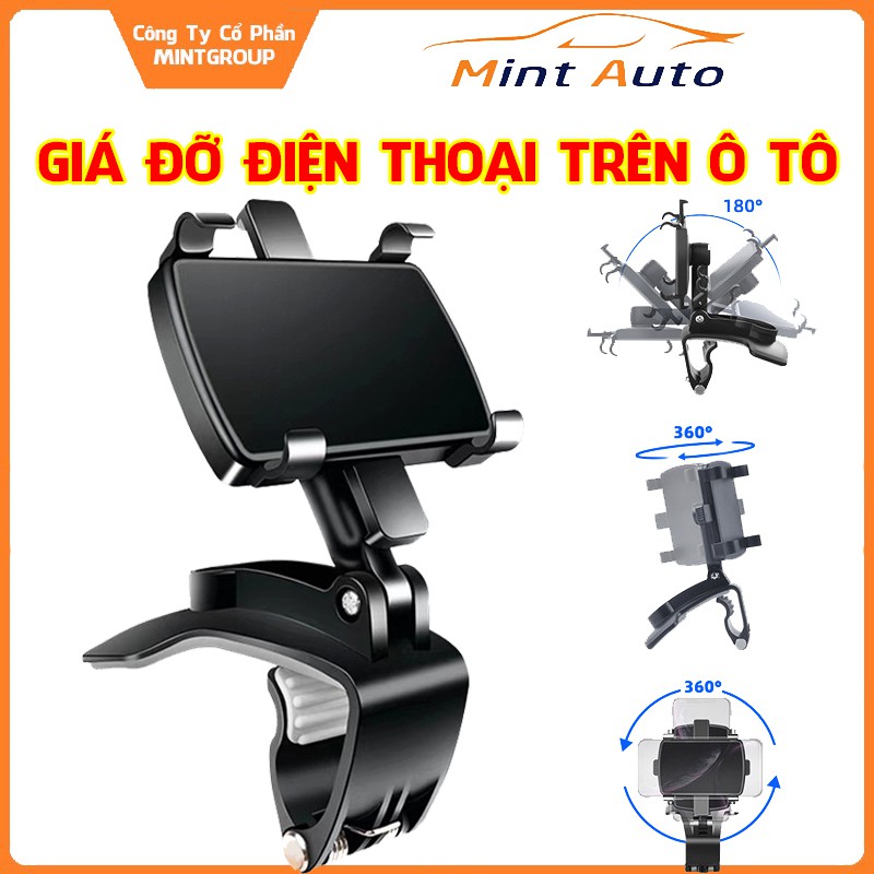 [Mã LIFEAUMAY giảm 10% tối đa 30k đơn 150k] Giá đỡ điện thoại trên ô tô – kẹp điện thoại ô tô xoay 360 độ